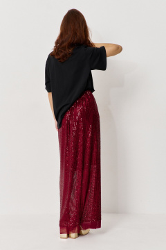 Юбка в стиле нарядной классики с стразами и длиной макси FLAIM 1130.02 марсала - фото 5