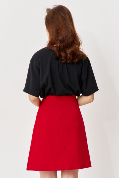 Юбка с поясом и декоративными стразами длиной 50 см FLAIM 1133 красный - фото 4