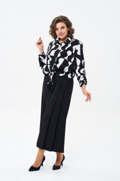 Деловой комплект из блузки и широких брюков из вискозы Rishelie 974 - фото 1