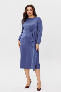 Платье из атласа миди с асимметричной драпировкой Fantazia Mod 4379 - фото 5