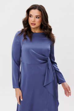 Платье из атласа миди с асимметричной драпировкой Fantazia Mod 4379 - фото 2