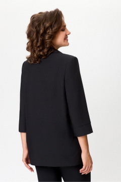 Черная текстильная блуза длиной 75 см для делового образа DaLi 5725 чёрная - фото 4