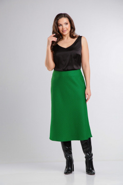 Зеленая офисная юбка из костюмной ткани длиной 80 см Takka Plus 24-245/2 - фото 1