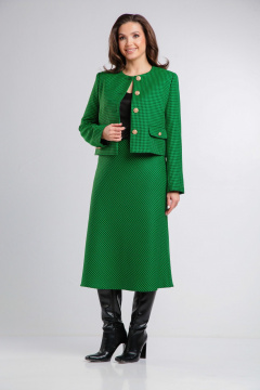 Зеленая офисная юбка из костюмной ткани длиной 80 см Takka Plus 24-245/2 - фото 4