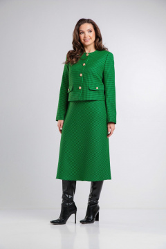 Зеленая офисная юбка из костюмной ткани длиной 80 см Takka Plus 24-245/2 - фото 5