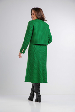 Зеленый костюм из текстиля: жакет и юбка длиной 48-80 см Takka Plus 24-246/2 - фото 3