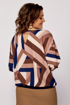 Белый или черный джемпер и юбка в стиле CHANEL Swallow 805 кофейно-бежевый_принт - фото 4