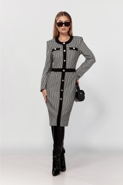 Платье из трикотажа с декоративными пуговицами DOGGI 3757 - фото 1