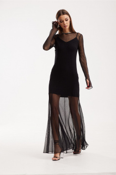Круглогодичное платье из шифона и сетки с кокетками N.O.W. 1503 - фото 5