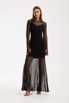 Круглогодичное платье из шифона и сетки с кокетками N.O.W. 1503 - фото 1