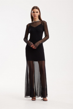 Круглогодичное платье из шифона и сетки с кокетками N.O.W. 1503 - фото 4