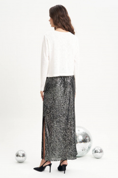 Длинная юбка из трикотажных пайеток макси Fantazia Mod 5002 - фото 4