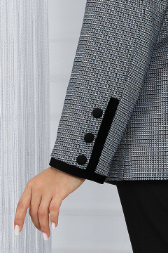 Жакет в стиле Шанель из костюмной ткани с узором гусиной лапки Ninele 5978 синий - фото 4