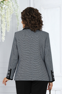 Жакет в стиле Шанель из костюмной ткани с узором гусиной лапки Ninele 5978 синий - фото 5