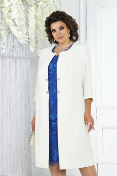 Элегантный кружевной комплект из кардигана и платья для вечерних случаев Ninele 6008 василек - фото 2