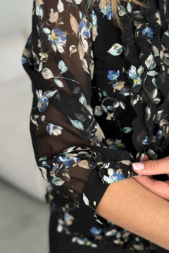 Большая блуза из вискозы и трикотажа с длинными рукавами LindaLux 483 черная_роза - фото 3