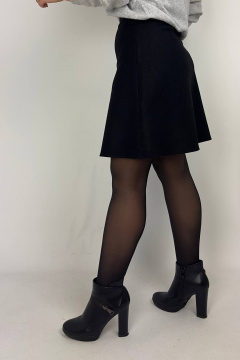 Юбка черная прямая из текстиля для повседневной носки VLADOR 500159 черный - фото 2