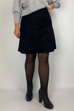 Юбка черная прямая из текстиля для повседневной носки VLADOR 500159 черный - фото 1