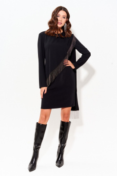 Платье нарядное с бахромой и шлейфом короткое Lyushe 3982 - фото 3