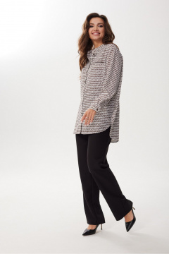 Блуза из легкой ткани с накладными карманами и рубашечным воротником MALI 624-042 диор - фото 2