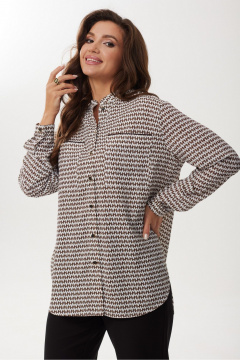 Блуза из легкой ткани с накладными карманами и рубашечным воротником MALI 624-042 диор - фото 1