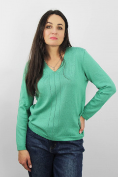 Джемпер из трикотажа зеленый с длинным рукавом Полесье С1423-23 4С0815-Д43 170,176 зимняя_зелень - фото 1