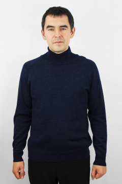 Мужской свитер с регланом и отложной воротник-стойкой Полесье С3070-17 7С1581-Д43 182,188 т.джинсовый - фото 1