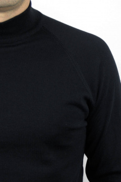 Прямой свитер с регланом и двойной воротник-стойкой Полесье С3152-23 4С0676-Д43 170,176 черный_антрацит - фото 3