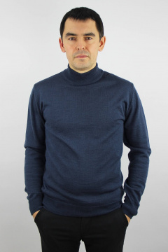 Демисезонный вязаный свитер с двойной стойкой и прямым силуэтом Полесье С3157-23 3С3214-Д43 182,188 грозовая_туча - фото 1