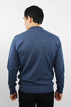 Демисезонный вязаный свитер с двойной стойкой и прямым силуэтом Полесье С3157-23 3С3214-Д43 182,188 индиго_голубой - фото 3