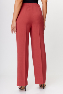 Красный и тканевый жакет с длиной 69 см и брюками DaLi 3682.2 коралл - фото 3