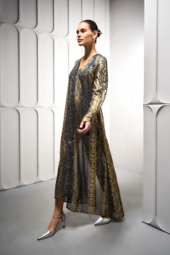 Платье с принтом «Питон» и утонченным силуэтом DEVITA 1015-2 синий - фото 5