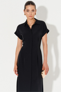 Платье с вытачками, разрезами и регулятором талии Ketty К-20980 черный - фото 3