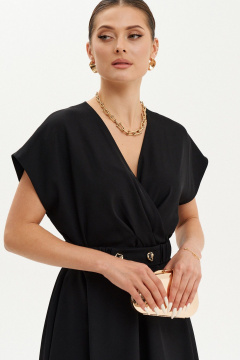 Платье с V-образным вырезом, со складками и карманами Ketty К-21580 - фото 2