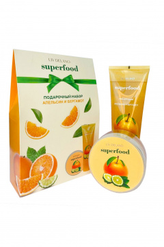 Подарочный набор с гелем и антицеллюлитным кремом с цитрусовым ароматом LIV DELANO Superfood Апельсин и Бергамот Подарочный набор - фото 1