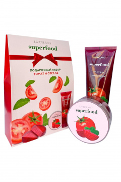 Гель и скраб с ароматом томата и свеклы LIV DELANO Superfood Томат и Свекла Подарочный набор - фото 1
