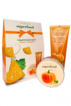 Подарочный набор с гелем для душа и кремом для тела LIV DELANO Superfood Тыква и Имбирь Подарочный набор - фото 1