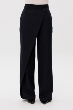 Брюки на запах с расклешением из костюмной ткани FAMA 24060 чёрный - фото 2