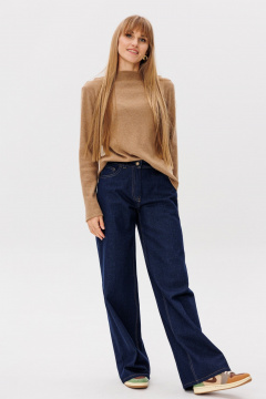 Джинсы широкие прямого силуэта с посадкой на талии FAMA 24061 синий - фото 1