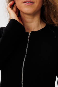 Демисезонное приталенное длинное платье из нейлонового трикотажа FAMA 24066 чёрный - фото 2