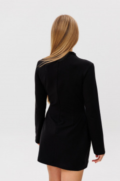 Платье приталенное с пышной юбкой и длинным рукавом FAMA 24073-1 чёрный - фото 5