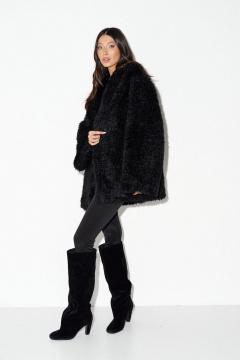 Демисезонный черный кардиган с карманами и воротником ANNETE A5405 - фото 5