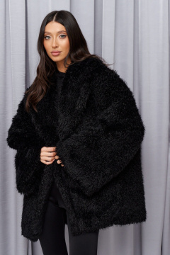 Демисезонный черный кардиган с карманами и воротником ANNETE A5405 - фото 3