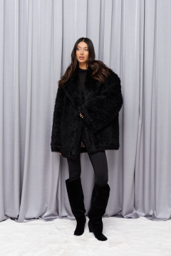 Демисезонный черный кардиган с карманами и воротником ANNETE A5405 - фото 2