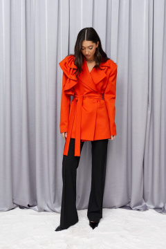 Костюмный жакет с воланом и двойной застёжкой ANNETE A5402/2 - фото 2