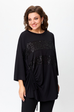 Демисезонная свободная черная блузка из вискозы Svetlana-Style 2043 черный - фото 1