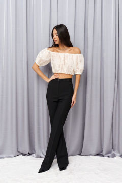 Топ из хлопкового полотна с полуоткрытыми плечами ANNETE A2064 - фото 3