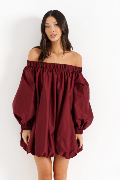 Платье свободного кроя с резинками и объемными рукавами ANNETE A3616/1 - фото 3