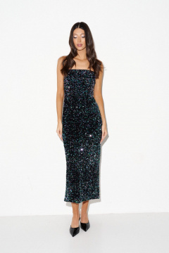 Платье с пайетками и открытыми плечами на резинке ANNETE A3622 - фото 5