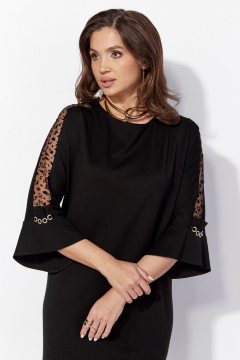 Платье прямого кроя с рукавами 7/8 и воланом TAiER 1328 - фото 3